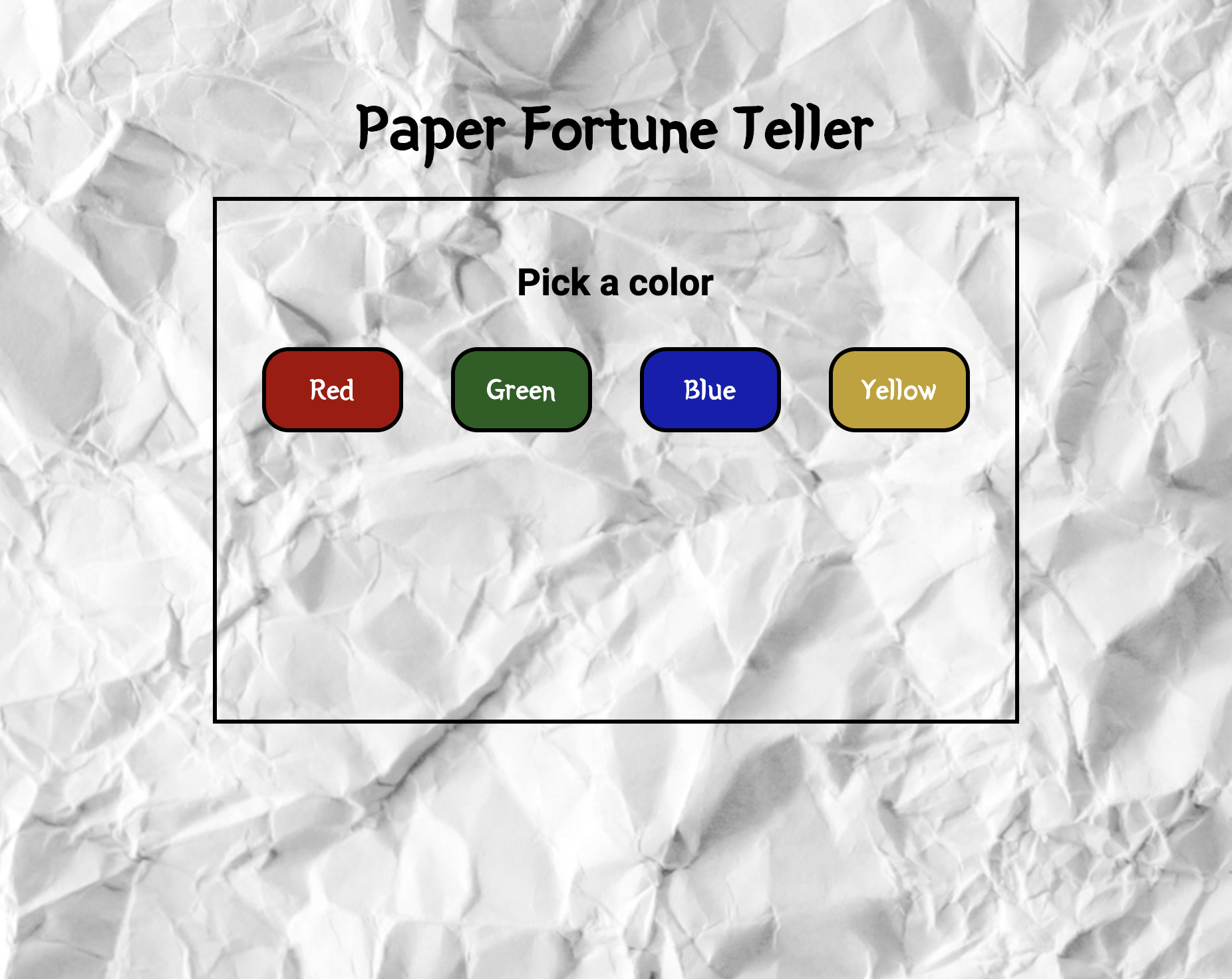 Fortune Teller Game