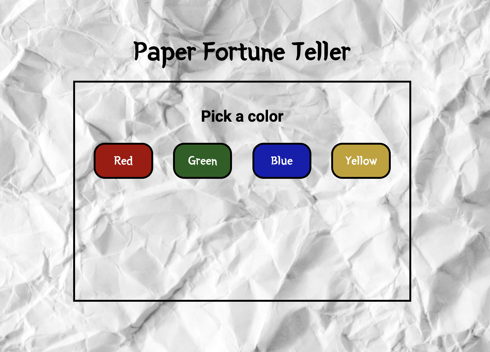 Fortune Teller Snapshot