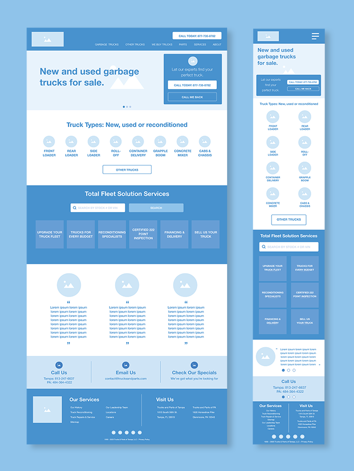 Trucks and Parts Wireframe