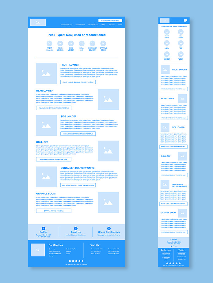Trucks and Parts Wireframe