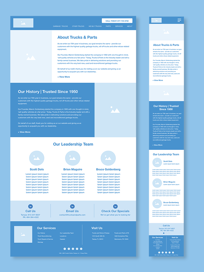 Trucks and Parts Wireframe